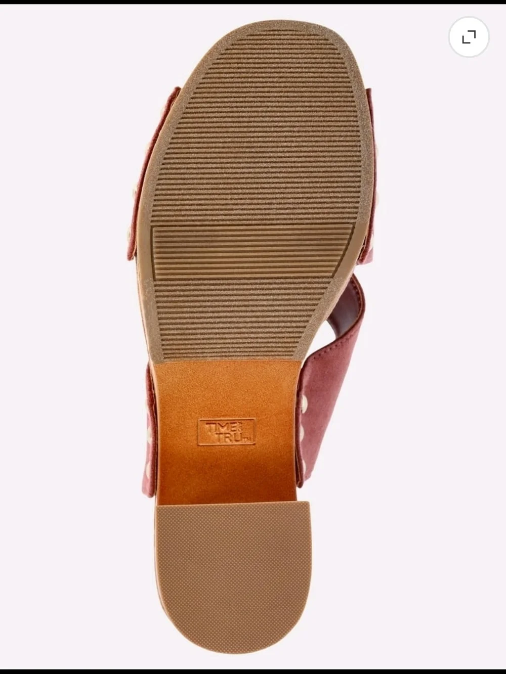Time and Tru Women's X-Band Heeled Sandals 3.42" Block Heal - Picture 5 of 9